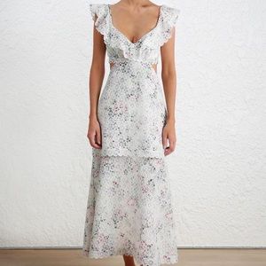 Zimmermann Jasper Honeycomb Tier Dress in Floral